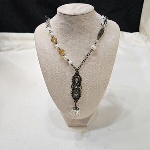 Plunder Black and Gold Pendant Necklace